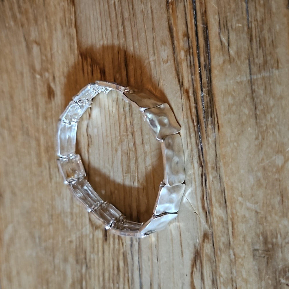 Silver elastic bracelet, $8